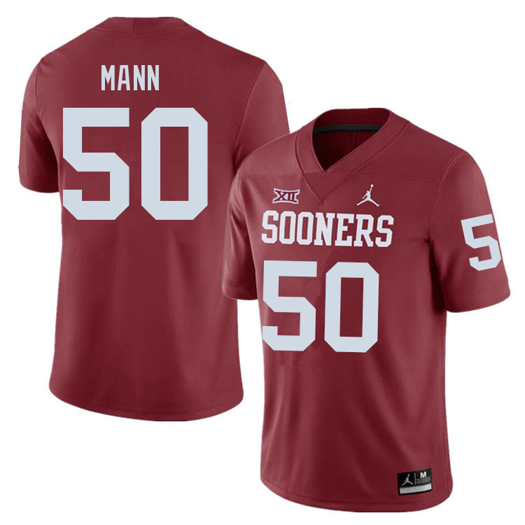 Men #50 Jake Mann Oklahoma Sooners College Football Jerseys Sale-Crimson - Click Image to Close